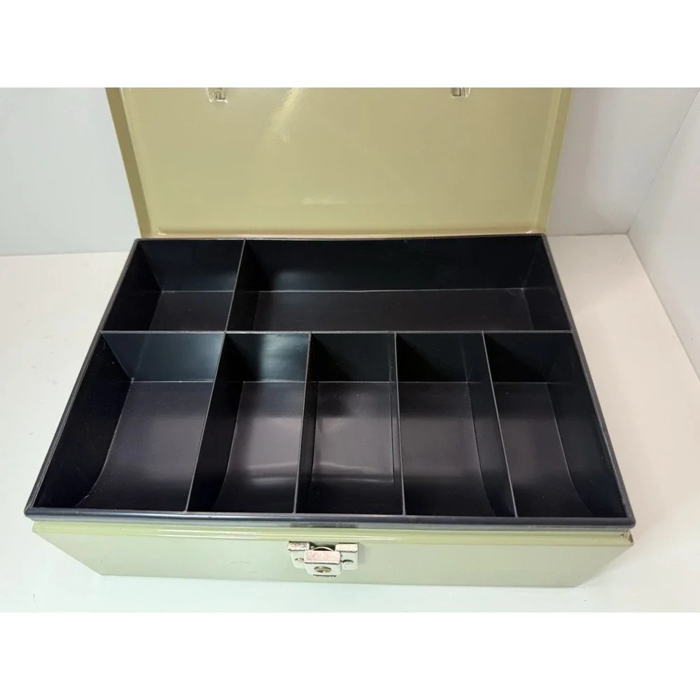 NEW Steel Cash Box w/ Lock & 2 Keys – Money Safe Coin Tray Organizer